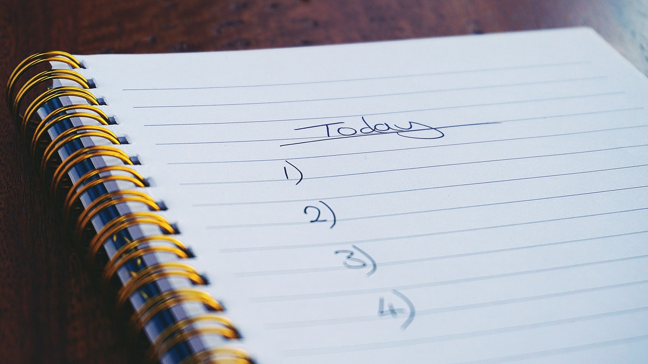 to do list for today in a notebook