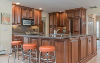 kitchen with dark wood cabinets